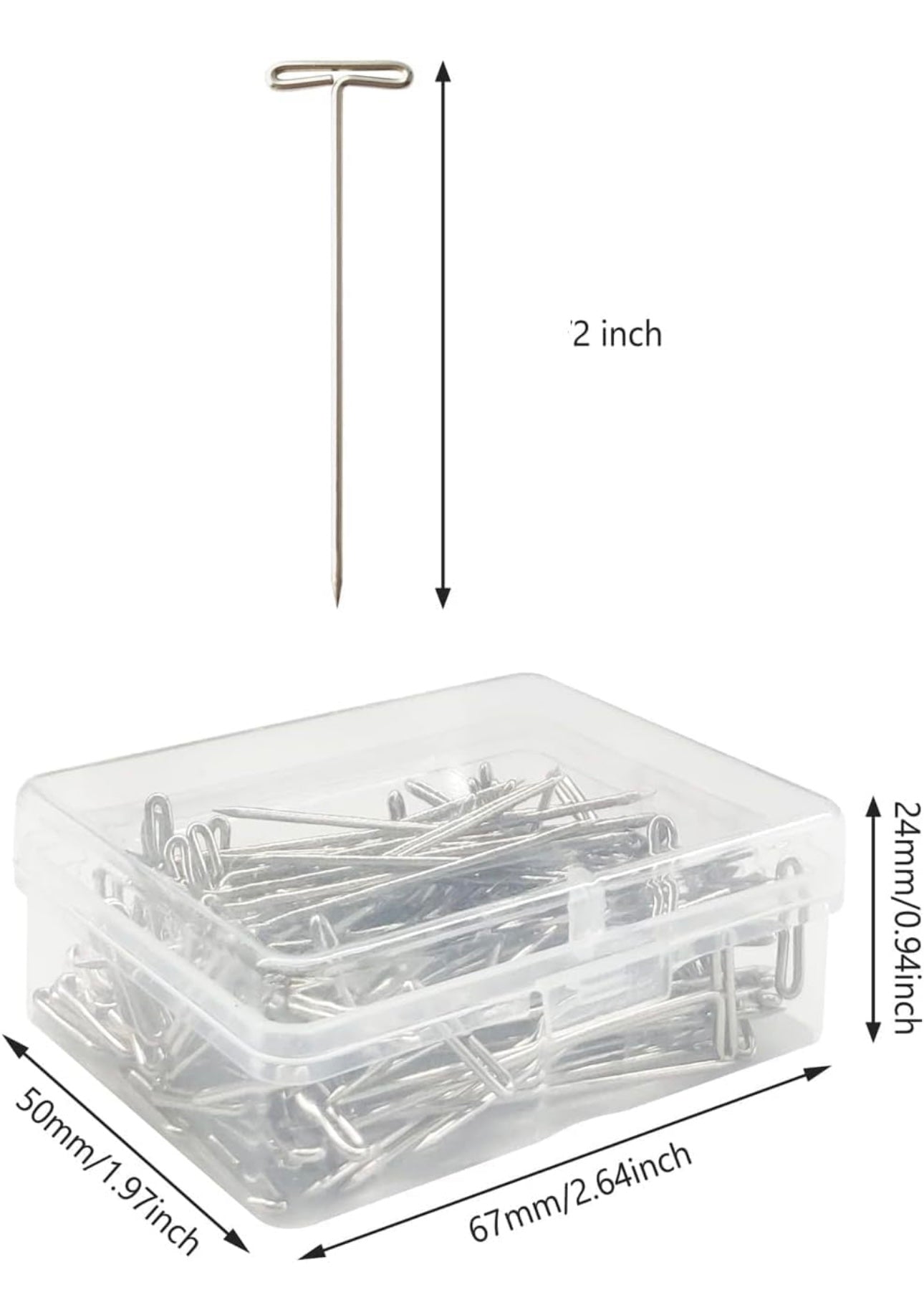 Wig T-Pins 2” (12 Pcs)